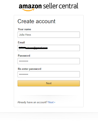 Amazon Seller Central login