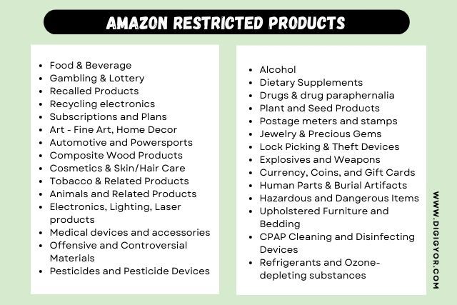 Amazon restricted products list